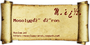 Mosolygó Áron névjegykártya