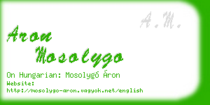 aron mosolygo business card